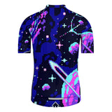 Men's Pixel Art Cosmos Regular Fit Cycling Jersey (Hot Weather)