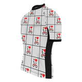 Men's Pixel Art Love Ride Regular Fit Cycling Jersey (Hot Weather)